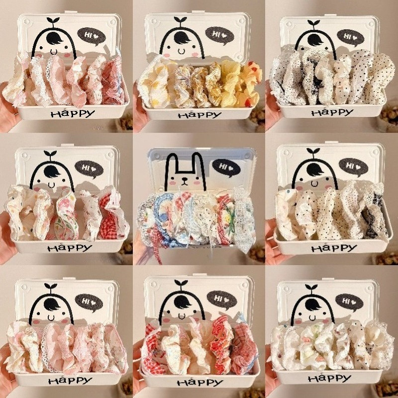 Dây buộc tóc Scrunchie ruột lớn, phong cách Hàn Quốc - Bộ 10 cái