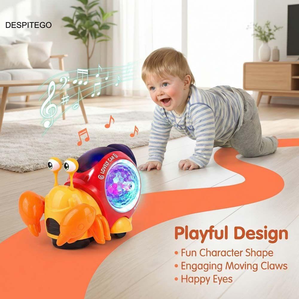 DESPITEGO Đồ chơi cua ẩn sĩ nhảy múa, Đồ chơi thời gian đi bộ có đèn LED âm nhạc Đồ chơi đi bộ cua, 