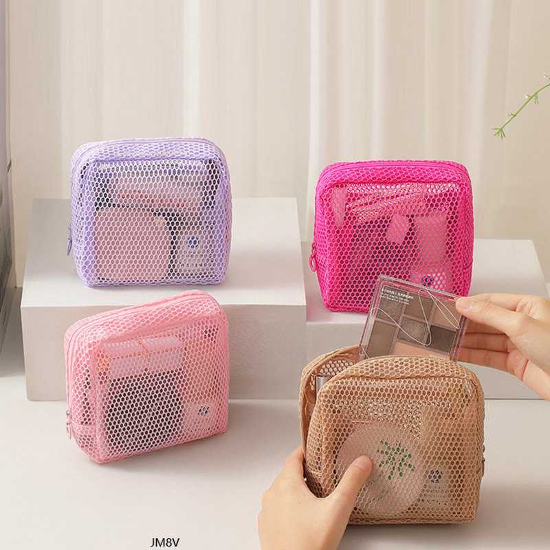 JM8V-1 Cái Lưới Mini Túi Đựng Mỹ Phẩm, Túi Bảo Quản Nhỏ Di Động Vệ Sinh Túi Rửa Nhà Tổ Chức Túi Bảo 