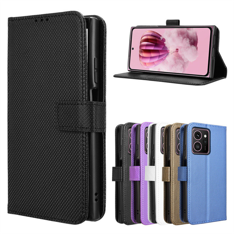Thích hợp cho HMD Skyline / HMD Fusion 5G Vỏ điện thoại Flip Phone Leather Case Diamond Pattern Card