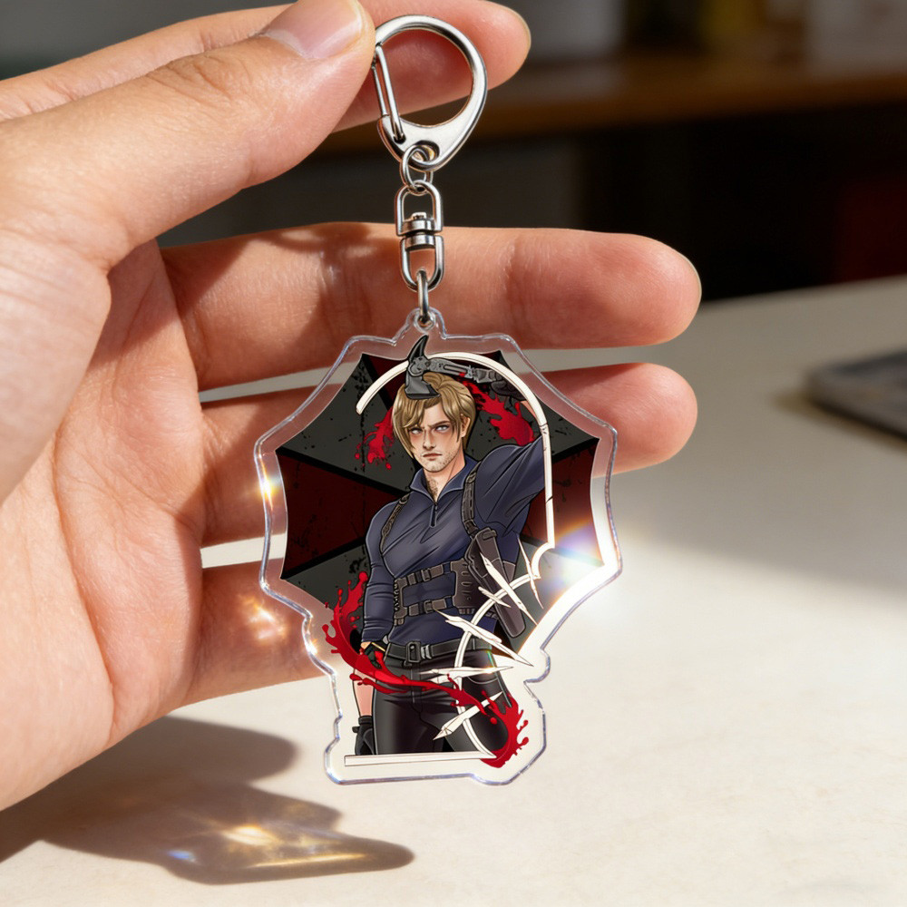 Leon S Kennedy Keychain Accessories Bag Anime Keyrings Jewelry Manga Fans Gifts