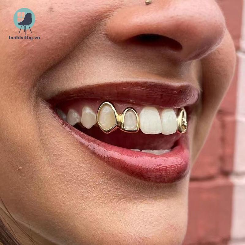 Buildvitbg 1 Màu Vàng Hàng Ngày Đeo Răng Trang Sức Grillz Hip Hop Trái Tim Rỗng Răng Grillz Cho Nữ V