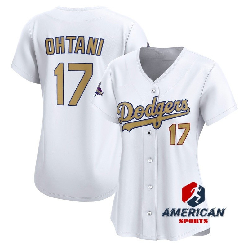 Áo bóng chày trắng Shohei Ohtani dành cho nữ - Los Angeles Dodgers