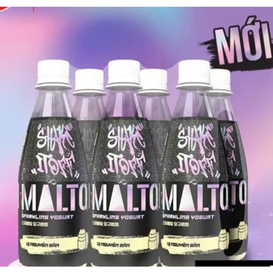 [HSD tháng 4/2026] Thùng 24 chai Sữa chua có ga MALTO Shake It Off vị nguyên bản/vị chanh chai 340ml
