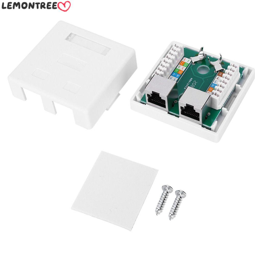 Hộp gắn LEMONTREE RJ45-8P8C, Hộp gắn bề mặt 2 cổng RJ45-8P8C, Easy Mount Cat 5e Shield ABS có ốc vít