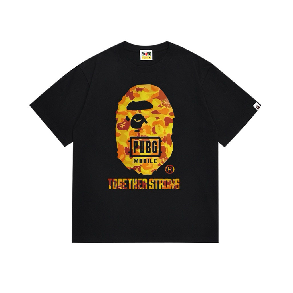 Áo Phông BAPE x PUBG Hoạ Tiết Hình In Sắc Nét - Áo Thun Chất Liệu Cotton Cao Cấp