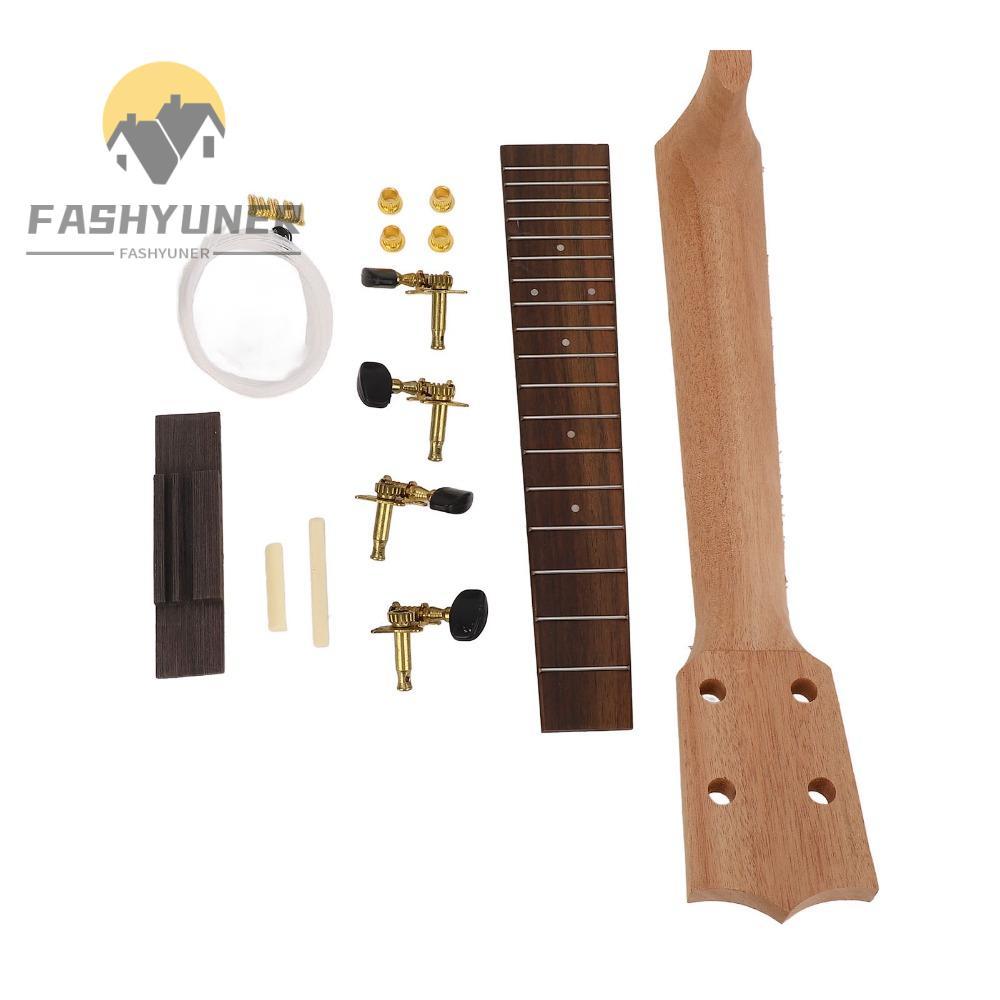 VASHYUNER ​Bộ thay thế Fretboard​, ​Bộ xây dựng hoàn chỉnh ​Bộ cổ đàn Ukulele Bridge & Tuning Pegs​,
