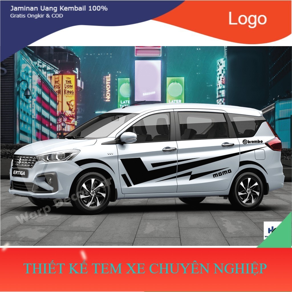 DECAL Tem dán xe Ertiga- decal Ertiga phong cách thể thao KHÔNG PHAI MÀU