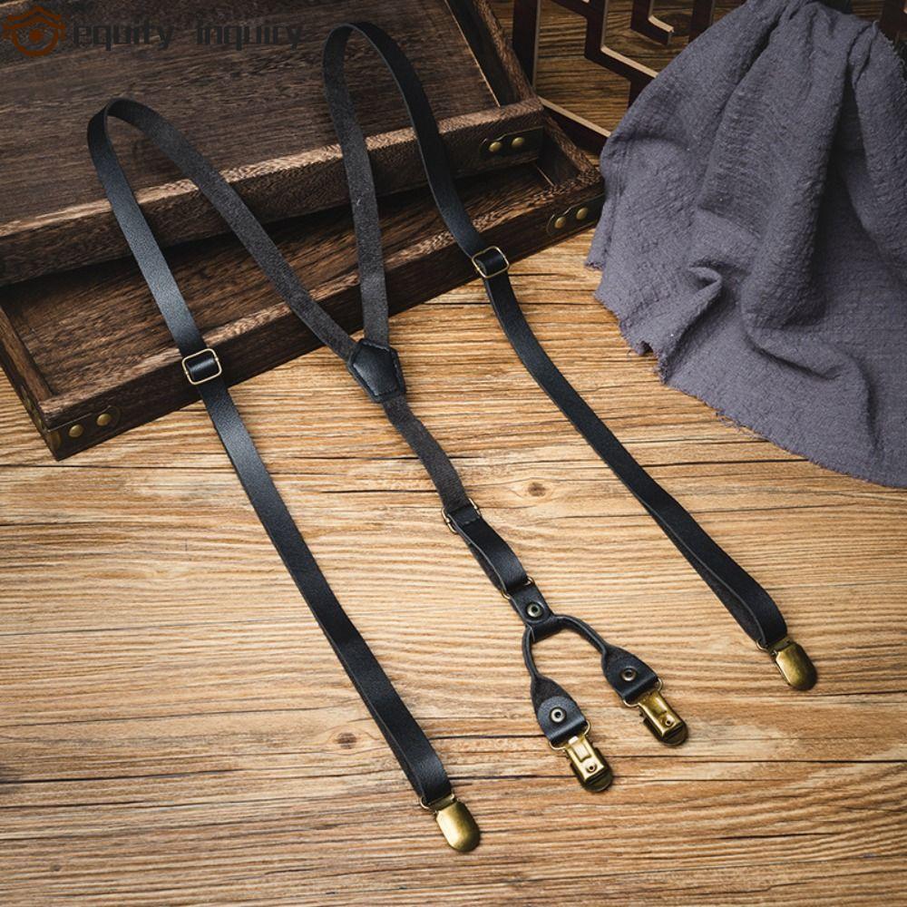 QUẦN SUSPENDER CHO NAM, DÂY TREO DA ĐEN 1,5CM, PHONG CÁCH ANH