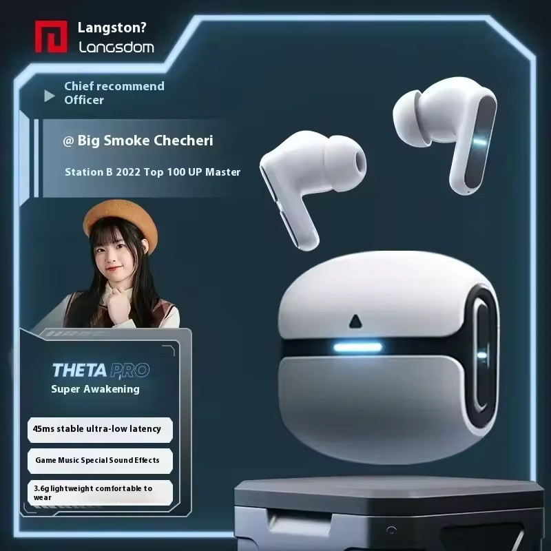 Tai nghe không dây Langsdom Theta Pro Tai nghe nhét tai Giảm tiếng ồn Độ trễ thấp Tuổi thọ pin dài t