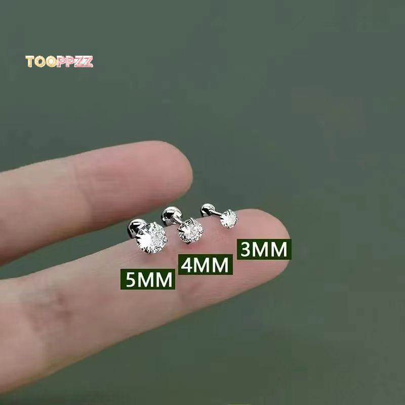 tooppzz 1Pair Zircon Earring for Women Ear Bone Nail Cartilage Earring Spiral Stud Earring Body Jewe