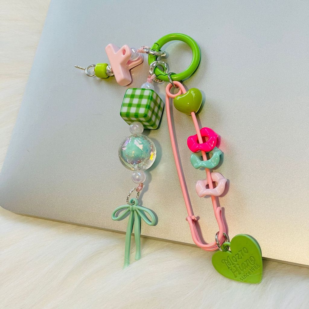 Emo Dễ Thương Viên Mặt Dây Chuyền diy Bán Hoàn Thành Sản Phẩm Túi Móc Treo Tay Đính Hạt Dễ Thương Tr