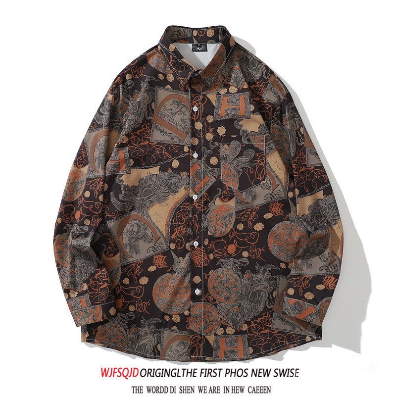 Áo sơ mi nam ngoại thương phong cách retro,ideal cho dạo phố