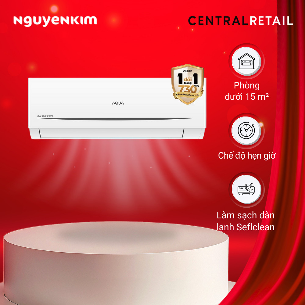 [Lắp đặt 0đ] Máy lạnh Aqua Inverter 1 HP AQA-RV10ME