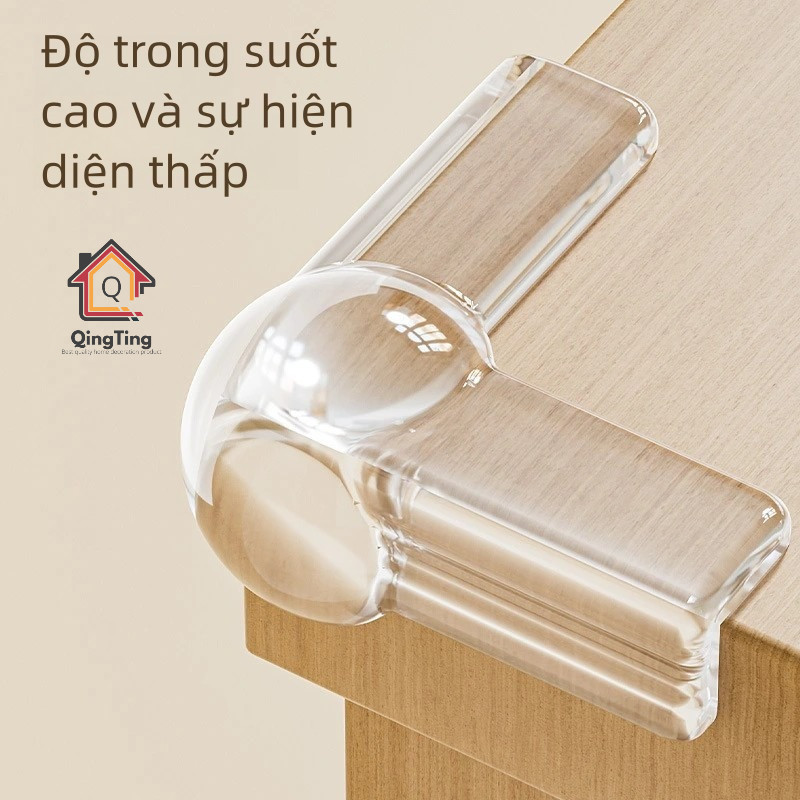 COMBO 4 Miếng Bịt Góc Bàn Silicon Trong Suốt An Toàn Cho Bé/Người Già, Bọc Cạnh Bàn Tránh Va Đập