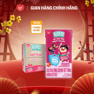  Sữa chua uống KUN vị kem dâu thùng 48 hộp x 110ml  Có thể nhận bao bì cũ mới  