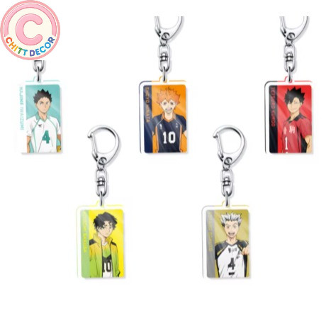 Móc khóa acrylic Anime Haikyuu – nhân vật Shoyo Hinata, Tobio Kageyama, Kei Tsukishima, Hajime Iwaiz