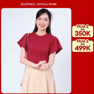   MUA 3 GIÁ 499K  Áo thun kiểu nữ GUMAC thiết kế tay bí phồng chất liệu mềm mịn LATF1105 