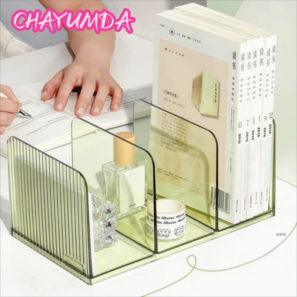 Kệ sách CHAYUMDA, Giá đỡ sách đầu sách PET, Giá đỡ sách trong suốt Trang trí máy tính để bàn