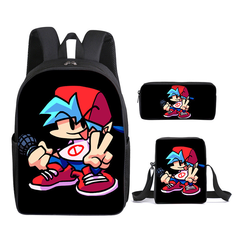 Đêm Thứ Sáu Funkin Schoolbag Bộ Ba Mảnh Đêm Thứ Sáu Funkin Ba Lô Phiên Bản Hàn Quốc Ba Lô Học Tiểu H