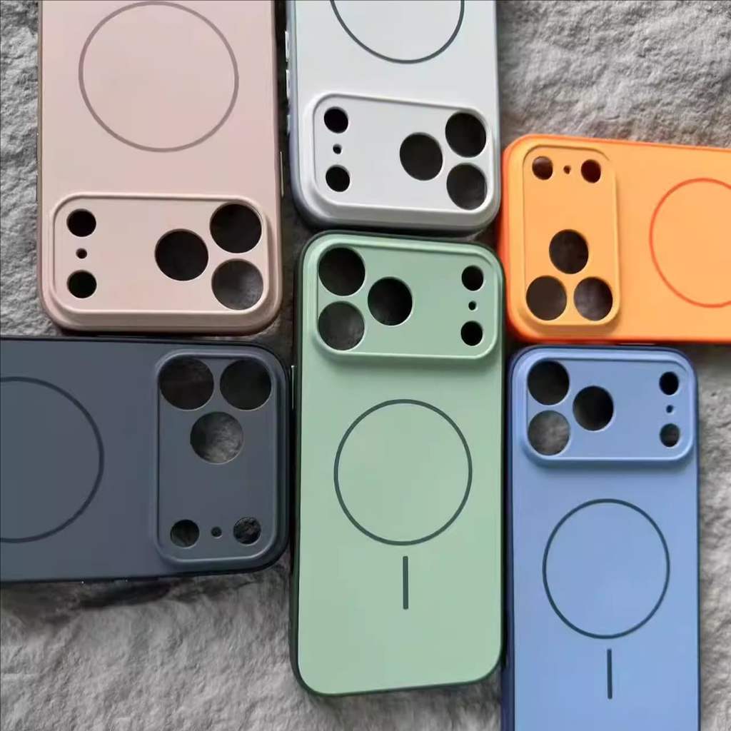 Dazzling mờ-finish TPU + PC cho iphone117 pro max iphone17pro iPhone17 vỏ điện thoại mềm nút mạ điện