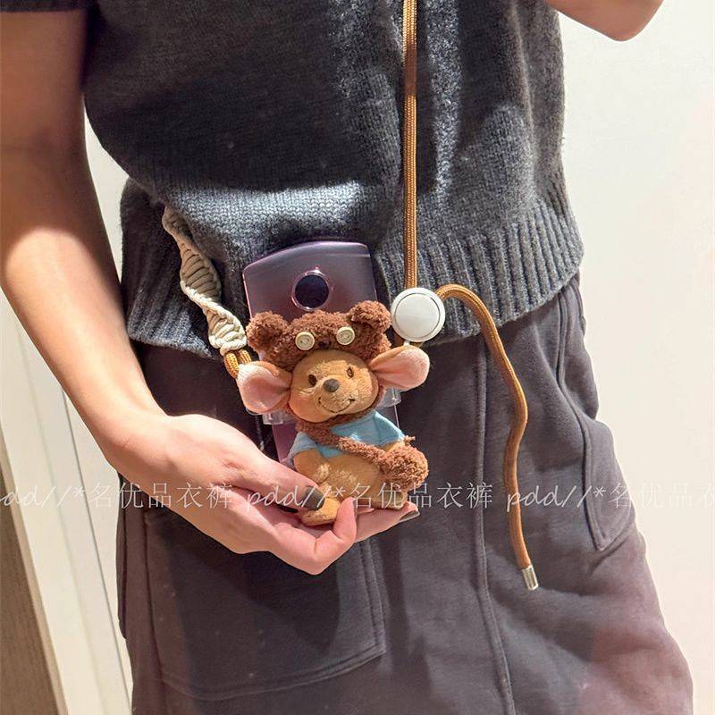 Adzuki Beans Plush Doll Original Homemade Mobile Phone Back Splint Cute Creative Gift Mobile Phone C