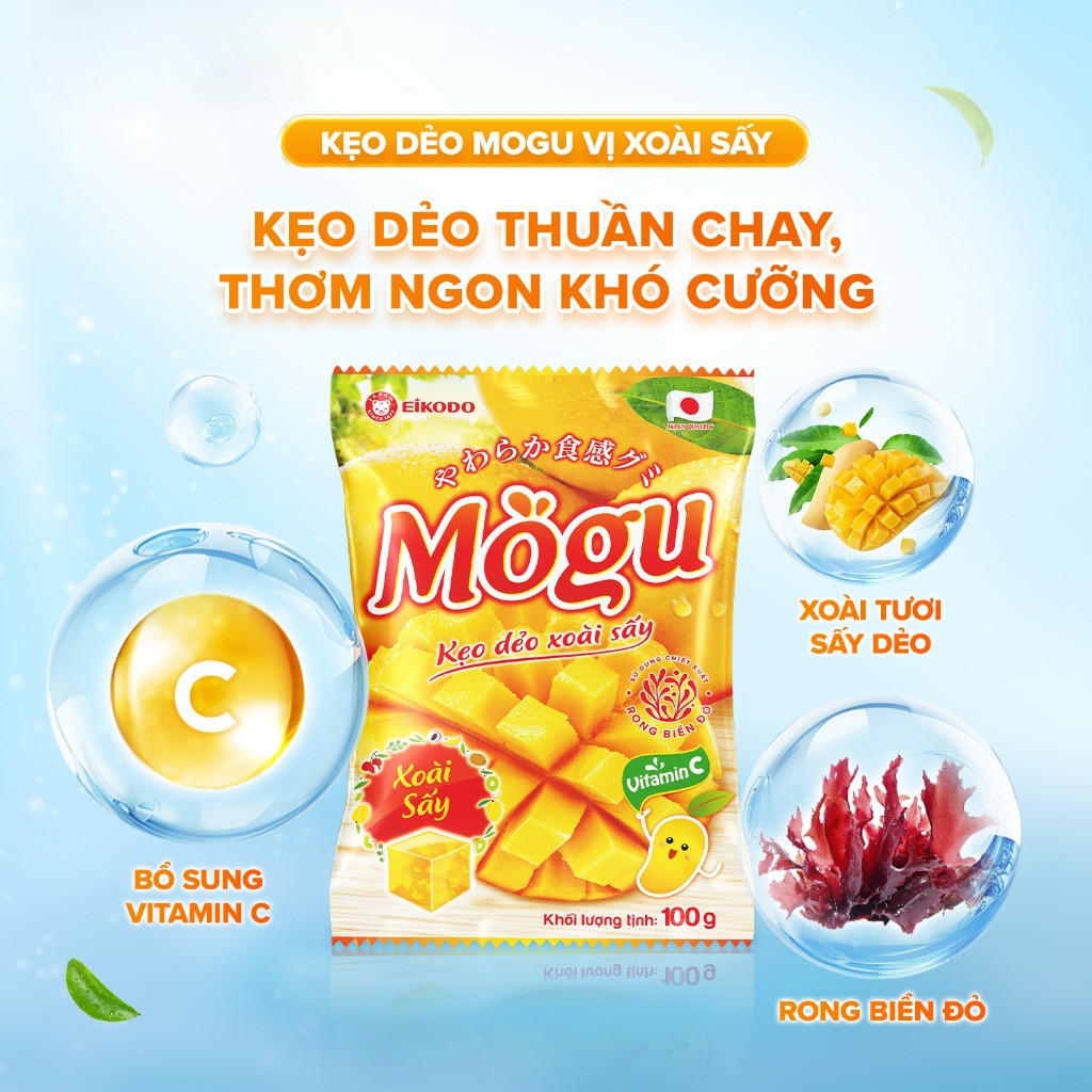 Kẹo Dẻo Mogu Xoài Sấy 100g – Hương Vị Xoài Sấy Tự Nhiên, Dẻo Mềm – Eikodo Việt Nam