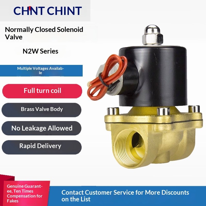 Van điện từ 220V ren 3/8" 2W-040/10 1/4" 2W-025/08 220V Chint Solenoid Water Valve NC Thường đóng El