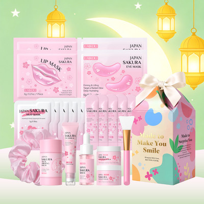 Hộp quà tặng chăm sóc da sang trọng 11 trong 1 LAIKOU Sakura - Trẻ hóa da mặt, Chống lão hóa & Chăm sóc cổ, Quà tặng thường ngày chăm sóc da hoàn chỉnh dành cho nữ