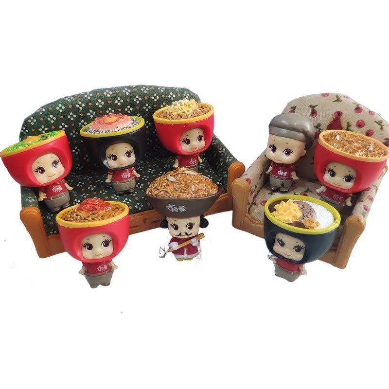 Số lượng lớn kewpie kewpie Búp bê Yoshinoya Ramen Đồ chơi thực phẩm Dây điện thoại di động Đồ trang 