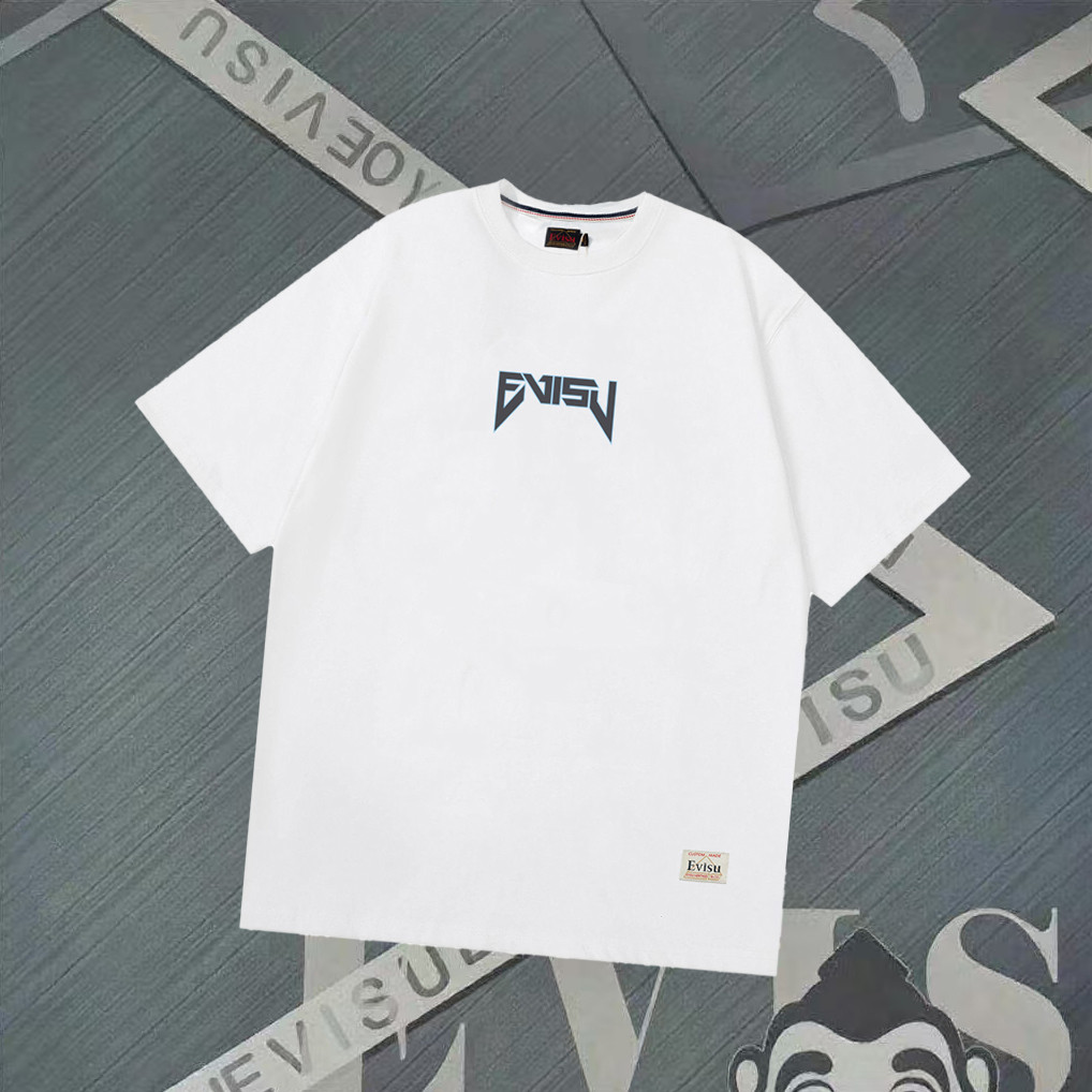 Evisu Áo Thun Ngắn Tay Cổ Tròn Phong Cách Cá Tính, Đồng Bộ Raglan, Thời Trang Mùa Xuân