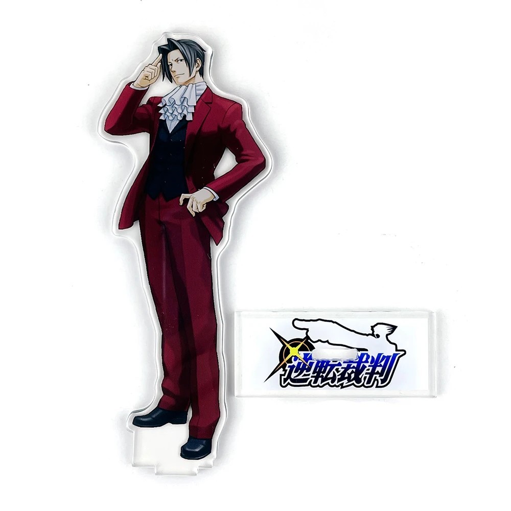 Standee Anime Ace Attorney Gyakuten Saiban Mô Hình Mica Phoenix Wright Miles Edgeworth Trang Trí Bàn