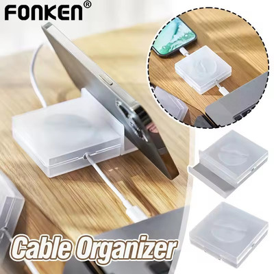 Fonken Di Động Trong Suốt Cáp Tổ Chức Quản Lý Dây Cáp Usb Winder Có Thể Thu Vào Giá Đỡ Điện Thoại Sạc Dây Bảo Vệ Lưu Trữ