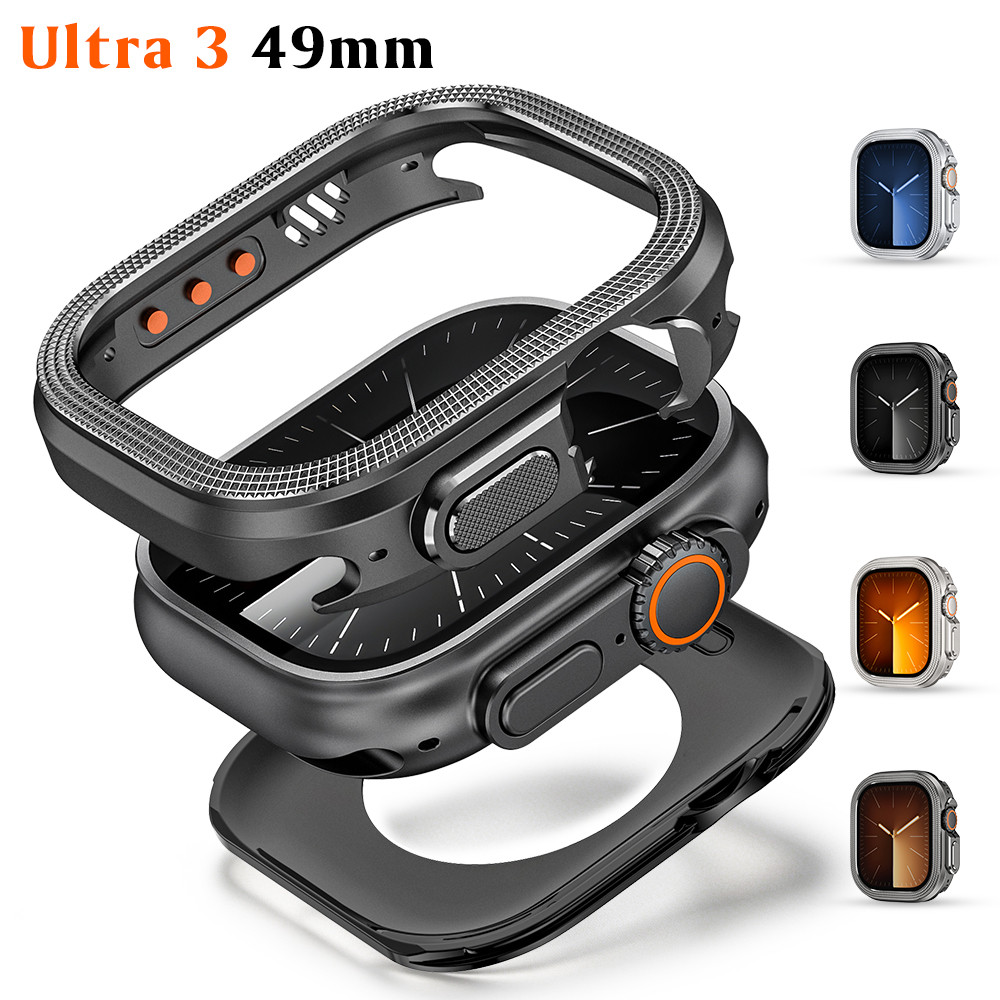 Hợp kim kẽm + Vỏ PC cho IWatch Ultra 3 49mm Vỏ đồng hồ kim loại sang trọng cho IWatch ULTRA 3 2 1 49