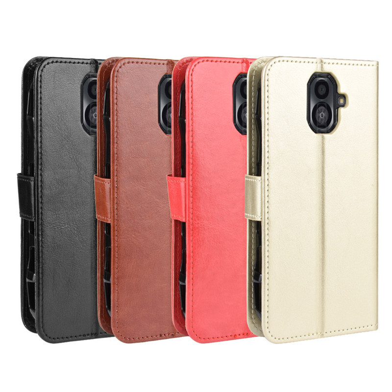 Ốp Điện Thoại Kyocera G04 Lật Kyocera Torque G04 Crazy Horse Họa Tiết Da Thẻ Dây Ví Phong Cách