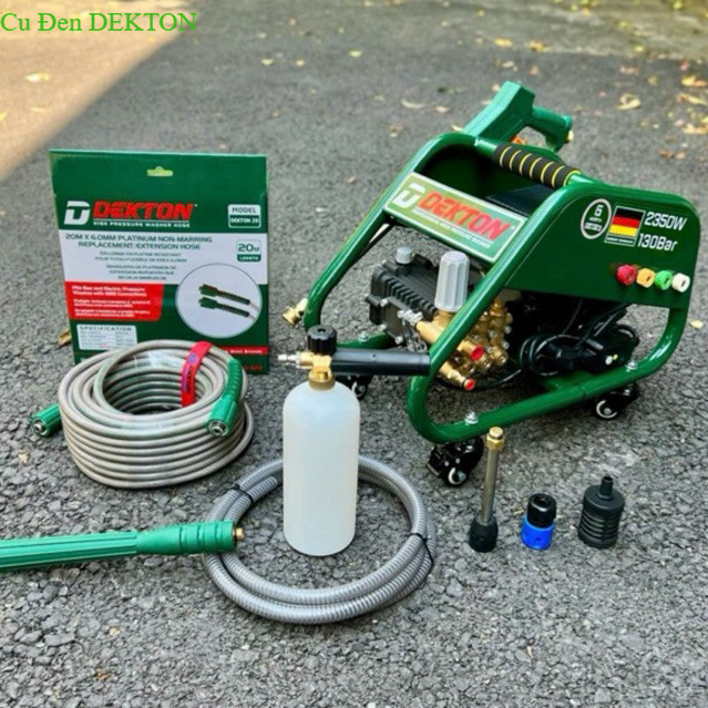 DK-HPW2350 - máy rửa xe cao áp DEKTON 2350W chỉnh áp máy chính hãng Cu đen Dekton