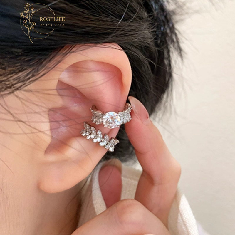 Roselife 1 Clip-On Earrings Shiny Crystal Wheat Color - Phụ kiện thời trang dành cho nữ