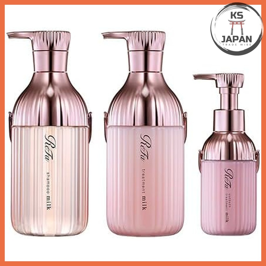 ReFa MILK PROTEIN SHAMPOO&TREATMENT&OUTBATH SET Shampoo Treatment Swell (Pink) 【Direct From Japan】