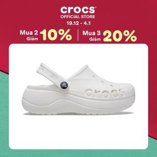  Giày Clog Nữ Crocs Baya Platform - White 