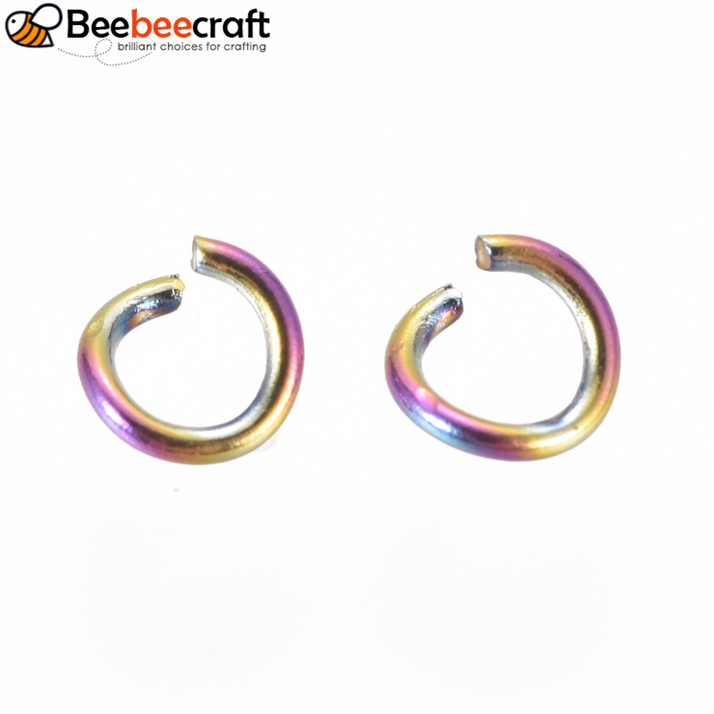 Nhẫn màu cầu vồng mạ ion IP từ thép không gỉ 304, phù hợp với đồng hồ đo kích thước 3.5x0.6mm, đường