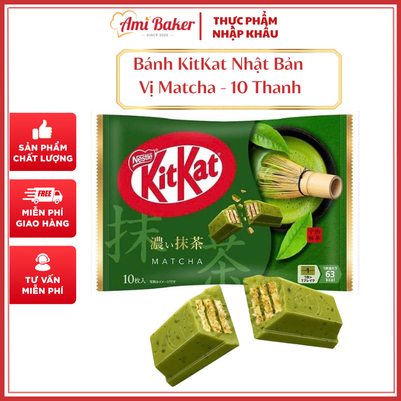 Bánh KitKat Nhật Bản Vị Matcha 10 Thanh Gói 113G