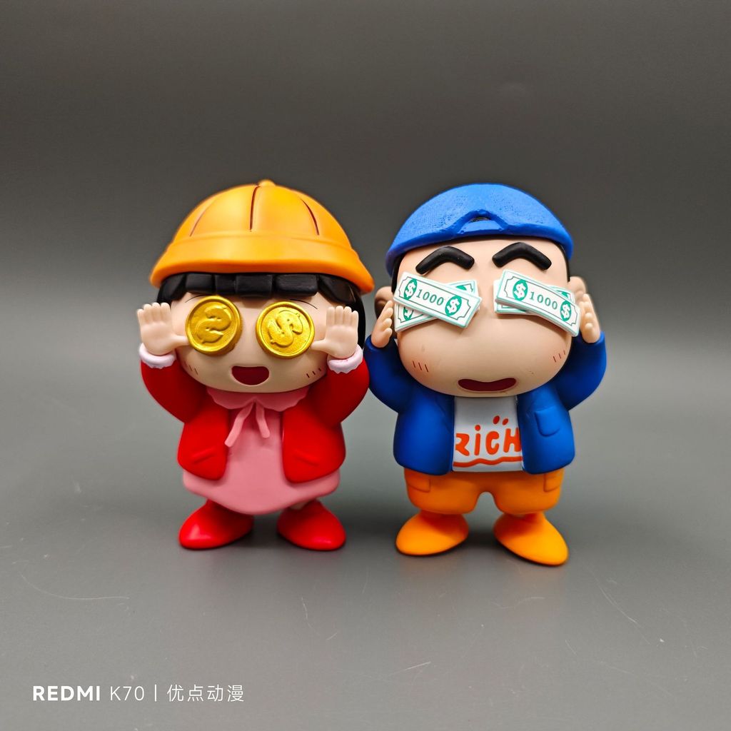 Local Tyrant Crayon Shin-Chan Get Rich Cherry Maruko Doll Mô hình sáng tạo Anime Hình Trang trí Hộp 