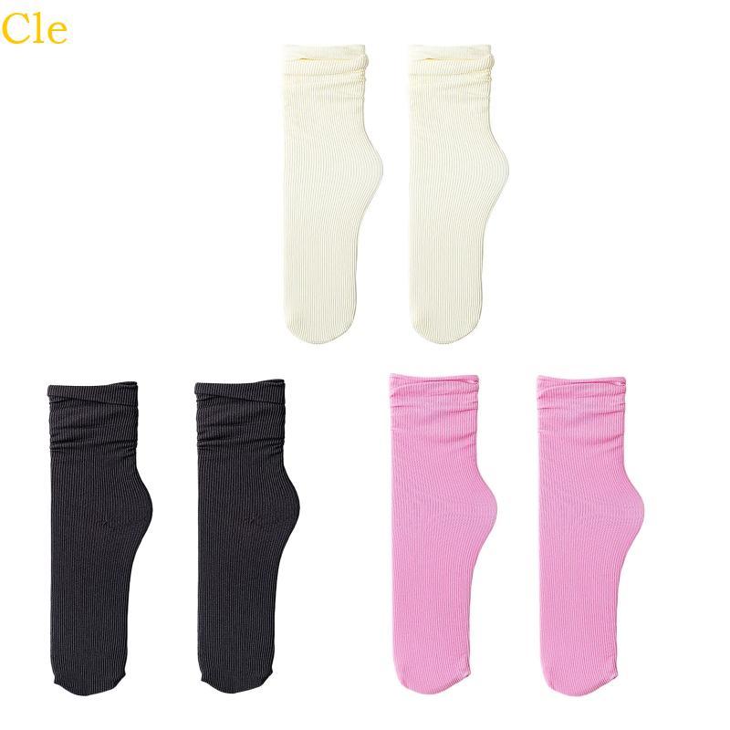 Unisex Summer Thin Crew Socks Ribbed Solid Color Breathable Mid Tube Hosiery