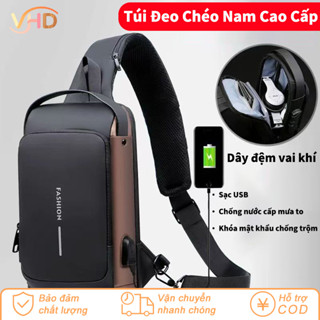 Túi Messenger Nam Cao Cấp Chống Nước - Nhiều Ngăn (iPad/Điện Thoại/Phụ Kiện), Khóa Chống Trộm, Vải Oxford Bền Bỉ