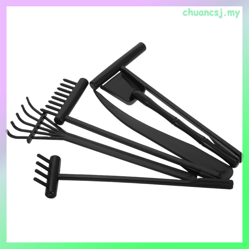6 Chiếc Đen Mini Garden Rake Nhựa Zen Dụng Cụ Đẩy Cát Để Sử Dụng Sáng Tạo chuancsj