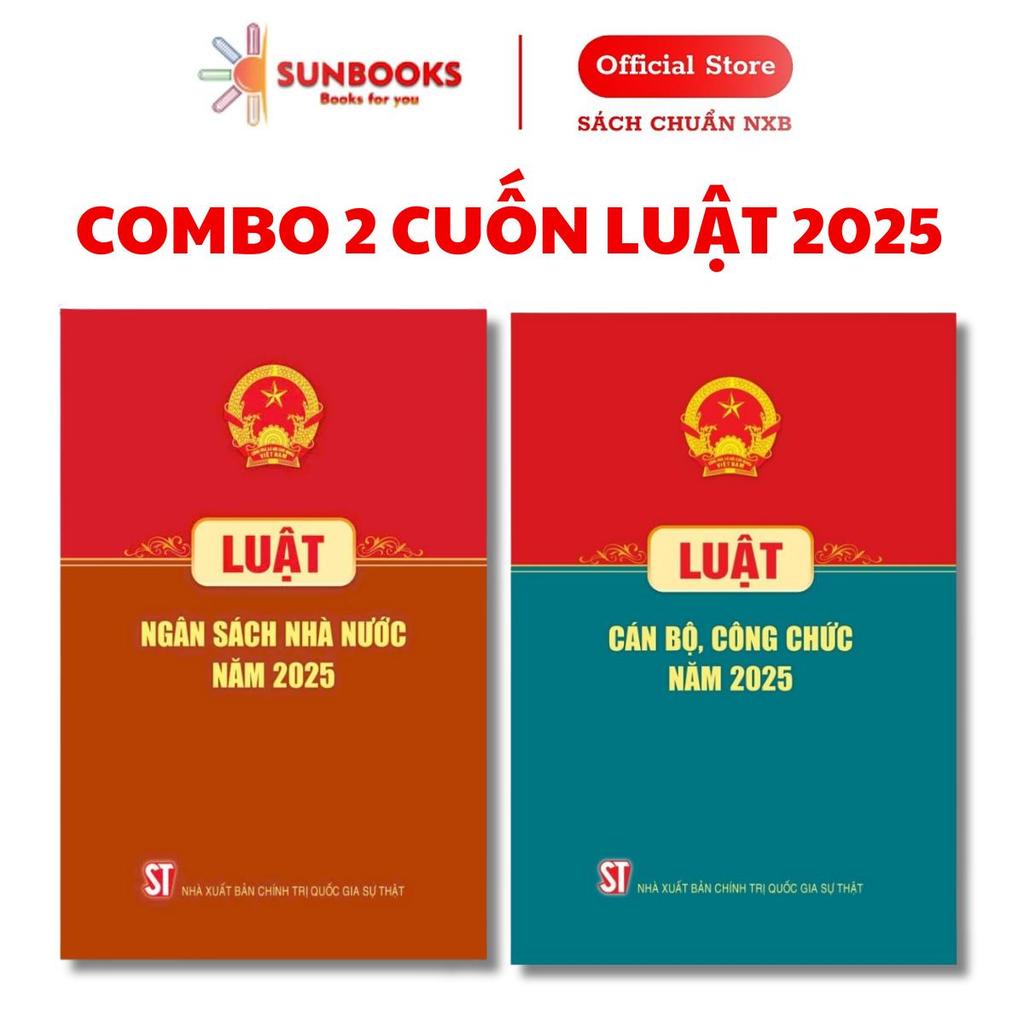 Sách - Combo 2 Cuốn Luật Cán Bộ Công Chức Năm 2025, Luật Ngân Sách Nhà Nước Năm 2025 -Sách chuẩn NXB