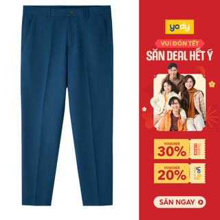  Quần Âu Nam Yody Dáng Slim Fit Cạp Chun Siêu Phẳng Công nghệ vải nano bền thoáng TRA - MOTR25A134 
