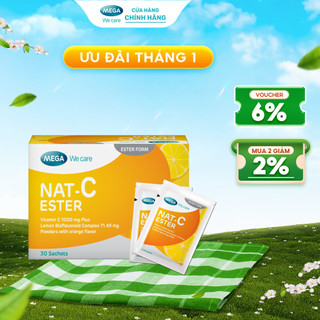   HSD 5 2026  Bột hòa tan Vitamin C Nat C Ester cung cấp Vitamin C cho cơ thể  Hộp 30 gói  