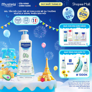  Sữa Tắm Gội Cho Trẻ Sơ Sinh & Em Bé Da Thường Mustela 500ml 