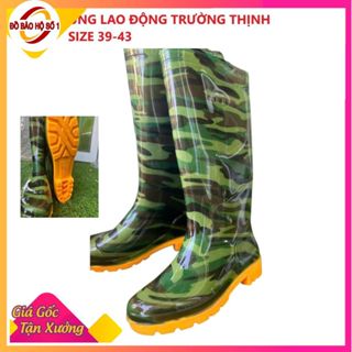 Ủng lao động rằn ri đế vàng size 39 - 43, ủng đi mưa, ủng lội nước Trường Thịnh